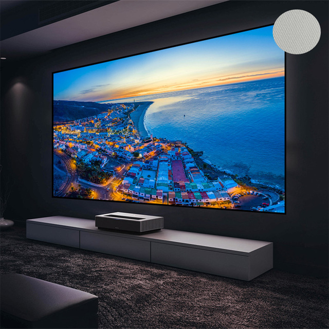 Eliminate Speckle Weave Perforated Projection Fixed Frame Screen Best for Triple Laser Projector 1cm Bezel 4K 8K Supported