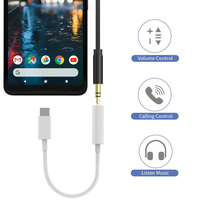 Typ-C zu 3,5mm Kopfhörer-Audioadapter-Kabel PVC Aux-Audio-Dongle-Kabel für iPhone Huawei