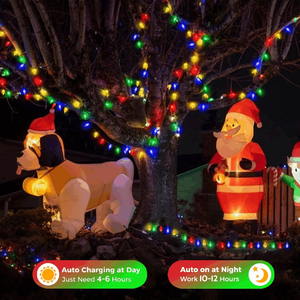 Solaire C6 <span class=keywords><strong>LED</strong></span> Lumières de Noël 8 Modes Multicolore Fraise Chaîne IP65 Étanche Extérieur Jardin Patio <span class=keywords><strong>Tonnelle</strong></span> Décor - Product Image 4