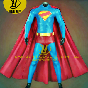 Yetişkin Erkekler İçin Özelleştirilmiş Koyu Mavi Süpermen Kıyafeti ve Film Karakterlerini İçeren Cosplay Kostüm Seti Üç Boyutlu Kumaş Üst - Product Image 2