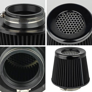 Filtre à air haute performance pour voiture 76MM, tête de champignon noire, pour mise à niveau et rétrofit, avec collier de serrage inclus - Product Image 2