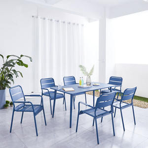 Meubles de terrasse colorés pour balcon, table basse et chaises empilables pour jardin extérieur, imperméables - Product Image 1