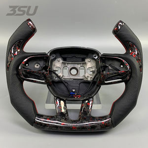 Volant de direction de voiture de <span class=keywords><strong>nouvelle</strong></span> conception pour Dodge <span class=keywords><strong>Fiat</strong></span> <span class=keywords><strong>500</strong></span> 500C Durango Journey Hellcat Challenger SRT, en cuir et fibre de carbone - Product Image 1