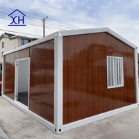 Maison modulaire en conteneur de luxe moderne à toit incliné en acier de 20 pieds, maison préfabriquée mobile pour familles