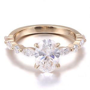 Anillo de Compromiso de Diamante de Laboratorio con Certificado IGI, Corte Ovalado, Diamante Cultivado en Laboratorio, Oro Real de 10K, DEF VVS, Nuevas Llegadas, Stock al por Mayor - Product Image 1