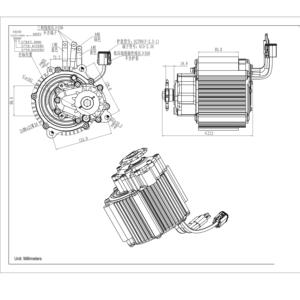 고속 23KW 72V 브러시리스 DC 모터 미드 드라이브, 오토바이 및 전기 자전거용 고밀도 스쿠터 모터 - Product Image 6