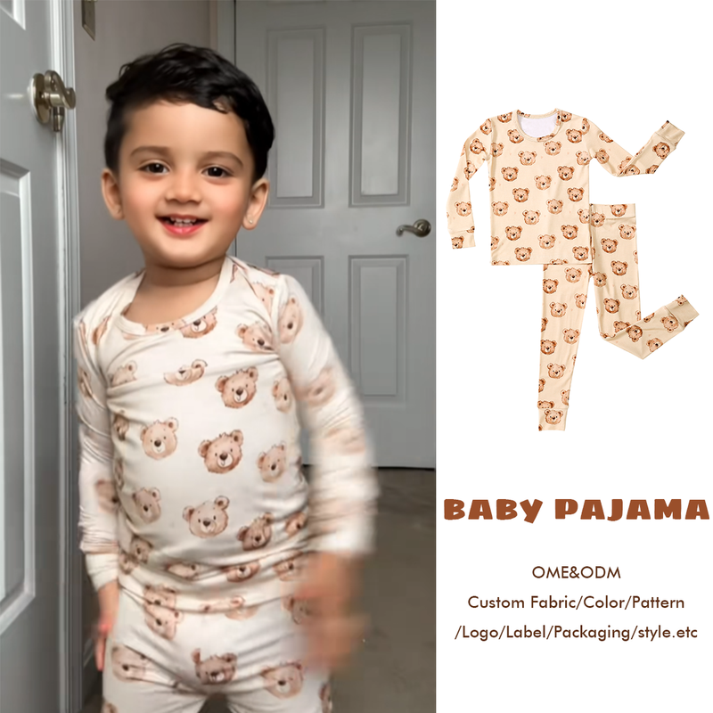 Customized Bamboo Spandex Toddler Pajama Set