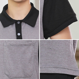 Camiseta de Verano, Nueva Llegada, Cuello Redondo, Uniforme de Trabajo para Camareros, Ropa de Trabajo para Hotel, Bar, <span class=keywords><strong>Restaurante</strong></span>, Manga Corta - Product Image 2