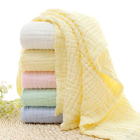 Couverture d'emmaillotage en mousseline de coton 105x105cm, plusieurs couleurs, serviette de bain douce en gaze pour nouveau-né, cadeau de naissance, vente en gros