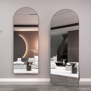 Espejo de cuerpo entero arqueado de estilo nórdico con luz externa y marco de aleación de aluminio para vestidor y transmisión en vivo - Product Image 3