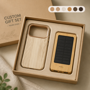 Étui de téléphone en bois personnalisé avec logo en relief, impression personnalisée, design moderne, cadeau promotionnel - Product Image 3