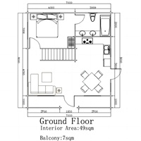 Villa en bois de haute qualité, installation facile, maison préfabriquée, 100-400 $ par mètre carré