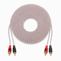 Kabel Audio 2RCA ke 2RCA untuk Head Unit Mobil, Amplifier Mobil, Home Theater, Kabel Interkoneksi RCA Berlapis Emas dengan Colokan Berkode Warna