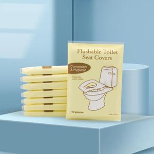 10 Fundas Desechables para Asiento de Inodoro, Portátiles para Viajes, para Hoteles, Tamaño Grande, de Papel Soluble, Decoración de Baño, Verano - Product Image 3