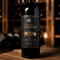 Étiquettes de bouteille de vin personnalisées de luxe, écologiques, résistantes à la chaleur, anti-rayures, dorées, gaufrées, métalliques, imperméables, autocollantes