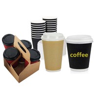 Plateau porte-gobelets en carton pour boissons chaudes personnalisé, porte-gobelets à emporter avec poignée, plateau porte-gobelets en papier kraft pour café à emporter