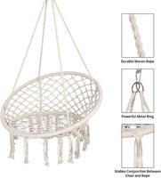 Hamac suspendu en macramé Danlong, chaise suspendue bohème pour chambre à coucher, patio, balcon, jardin, capacité de charge jusqu'à 264 lb