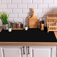 Grand Tapis de Table en Silicone de Qualité Alimentaire, Résistant à la Chaleur, Lavable au Lave-Vaisselle, Noir, 36x24 Pouces