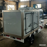 Tricycle électrique compact avec caisse frigorifique mobile, compresseur et panneau solaire pour petites entreprises