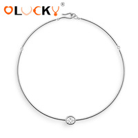 Collier ras-de-cou rigide personnalisé LUCKYJIU en CZ, plaqué or 18 carats PVD, acier inoxydable 316L, étanche, fabricant de bijoux OEM ODM sous marque privée