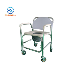 Bệnh Viện Thép Người Cao Tuổi Toilet Chair Commode Với Bánh Xe - Product Image 4