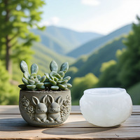 Dumo Vente en gros de tasses de gypse pour bougies de lapin, moules en silicone pour fournitures de bricolage, moules cylindriques pour pots de fleurs en béton et ciment