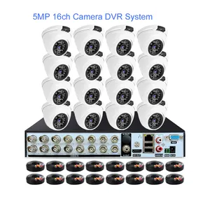 Detecção de rosto 2MP 1080P 5MP 16ch 16 canais home surveillance câmera de segurança sistema AHD DVR gravador CCTV câmera analógica 12 kit