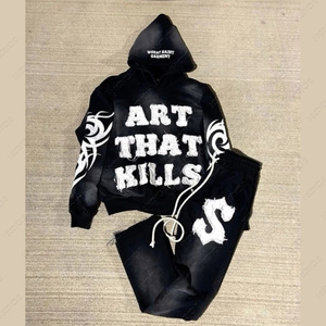 Pantalones Deportivos Holgados de Verano, Estilo Casual, Vintage, Lavados y Decolorados por el Sol, con Bordado, Apliques y Letras - Product Image 4