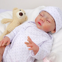 Encantador cuerpo completo de silicona realista 18 pulgadas muñecas Reborn modelo juguete hecho a mano silicona bebé niño lavable muñeca Reborn para regalo