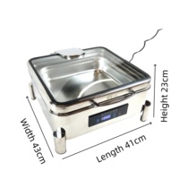 Fournitures pour hôtels et restaurants, plats chauffants en acier inoxydable, ensemble de buffet, chauffe-plats électriques, capacité de 6 L, température numérique intelligente