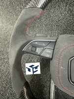 Volant en cuir et fibre de carbone personnalisé pour Audi A6 A3 A4 A5 Q5 RS3 RS7 Q7 C6 C8 A8 S6 S7 2018-2024