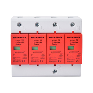 Protector Contra Sobretensiones SPD Tipo 2 <span class=keywords><strong>de</strong></span> 4P, 80KA 380V, para Sistemas <span class=keywords><strong>de</strong></span> Energía Solar Industriales y Comerciales, Material PBT - Product Image 1