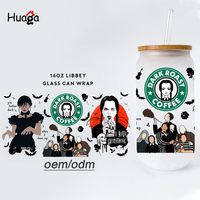 Nouvelles tasses de Noël Huaga de 16 oz avec autocollants UV, lavables, imperméables, en PET, pour impression par transfert thermique