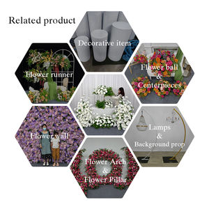 ซุ้มดอกไม้ประดิษฐ์กุหลาบและดอกโบตั๋นสีขาวหรูหราจากผ้าไหม สำหรับตกแต่งโต๊ะกลางงานแต่งงานและฉากหลัง - Product Image 5