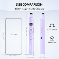 Toptan NORWII Kablosuz Sunum Cihazı USB-C Şarj Edilebilir Sayfa Yukarı/Aşağı Teleskopik Sunum Klikörü Dijital Ekranlı/Kalemli