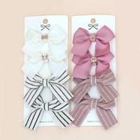Élégants et mignons nœuds en ruban gros-grain de polyester rose crème uni avec pinces métalliques, accessoires de tête pour chiens et chats, pour l'été, les mariages et la mode quotidienne