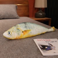 Peluche Poisson 3D Réaliste en Gros, Jouet Doux en Peluche, Carpe, Saumon, Interactif pour Chat, Cadeau pour Animaux de Compagnie, OEM
