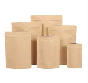 Thân Thiện Với Môi Tùy Chỉnh Đứng <span class=keywords><strong>Pouch</strong></span> Bao Bì Túi Phân Hủy Sinh Học PLA Craft Giấy Kraft Cho Thực Phẩm Trái Cây Sấy Khô Ziplock Compostable Túi - Product Image 6