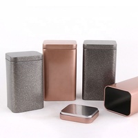 Boîte carrée en métal sur mesure Récipient en métal pour le stockage du thé