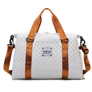 Unisex Geometric Durable Gym Duffel Bag Custom Logo Printed Nylon Travel Sports Fitness Hand-Held Shoulder Leisure Bag - Product Image 1