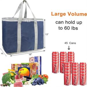 Gran oferta, gran capacidad, venta al por mayor, bolsas de refrigeración plegables, bolsa térmica aislada de poliéster reutilizable - Product Image 3