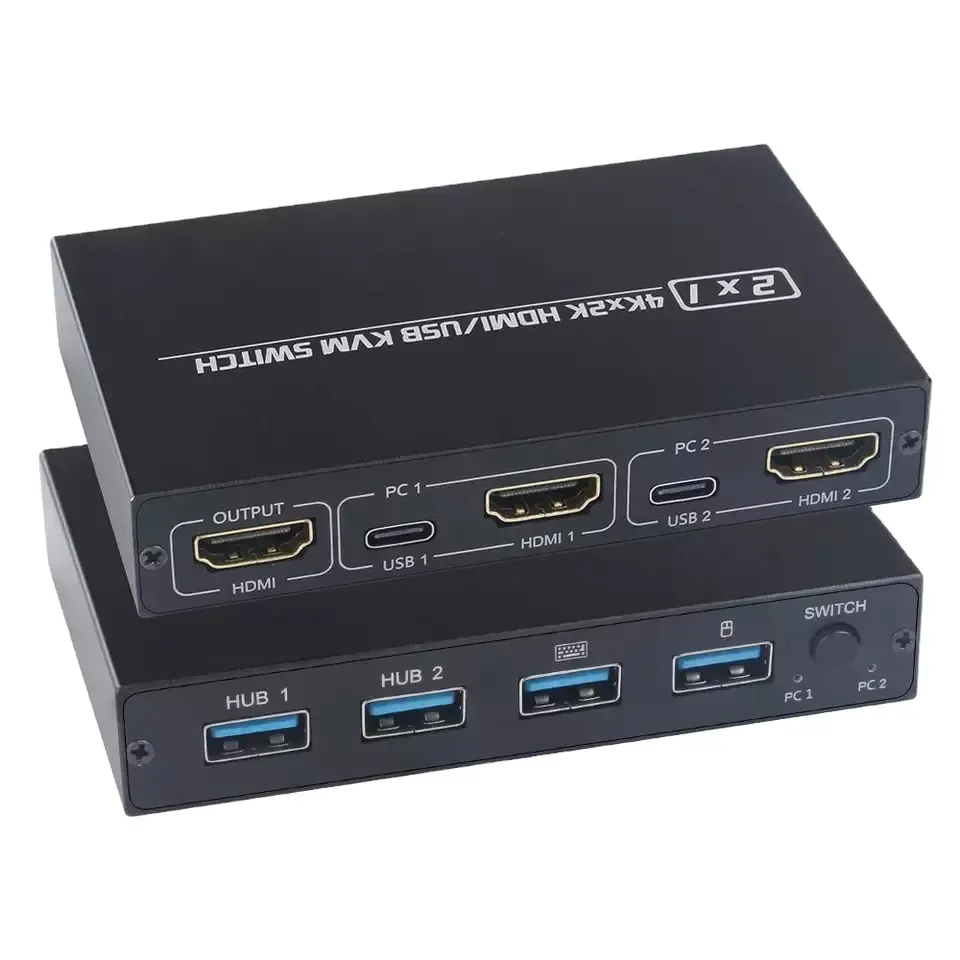 2 ב 1 החוצה 4K USB HDMI KVM תיבת מתג וידאו תצוגת USB מתג מפצל עבור 2 מחשב שיתוף צג מקלדת עכבר בקר שולחני