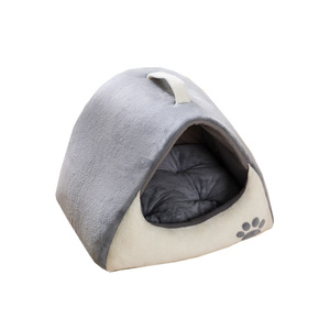 Casa para Gatos Portátil con Bloques de Color, Estilo Patita Pequeña, 40x30x30cm, Cama Cálida de Invierno para Gatos, Uso en Todas las Estaciones - Product Image 5
