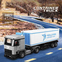 Moule roi 24070 créatif assembler bloc voiture modèle conteneur camion plastique bloc de construction ensemble enfants garçon jouet éducatif voiture