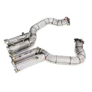 Tuyaux de liaison en acier inoxydable pour Porsche <span class=keywords><strong>718</strong></span> GT4/<span class=keywords><strong>GTS</strong></span>/Spyder <span class=keywords><strong>2020</strong></span>+ Système d'échappement Bouclier thermique Downpipe 1,5 mm d'épaisseur - Product Image 4