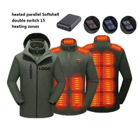 Benutzer definierte 15 Zonen USB Electric Fleece Winter jacke Mans Selbst heiz jacke mit Akku