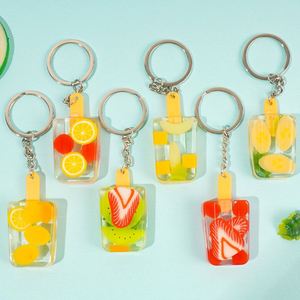 Simulation <b>Key</b> <b>Chain</b> Food Ice Cream Crystal Fruit Strawberry Orange Popsicle Ice Cream KeyChain Accessories Cute Kids Keychain - Product Image 3