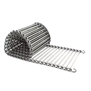 304/316 dondurulmuş gıda makinesi esnek çubuk konveyör paslanmaz çelik kemer Metal örgü çelik esnek Spiral çubuk  kemer - Product Image 3