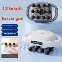 Pistolet de massage électrique à 16 têtes pour le dos et les épaules, machine de massage musculaire profond sans balais pour la relaxation corporelle et le soulagement des douleurs