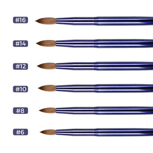 Mayoristas azul púrpura metales mango #2 ~ #24 Kolinsky cabeza peluda Nail Art Brush set y embalaje Acrílico Nail Art Brush - Product Image 4
